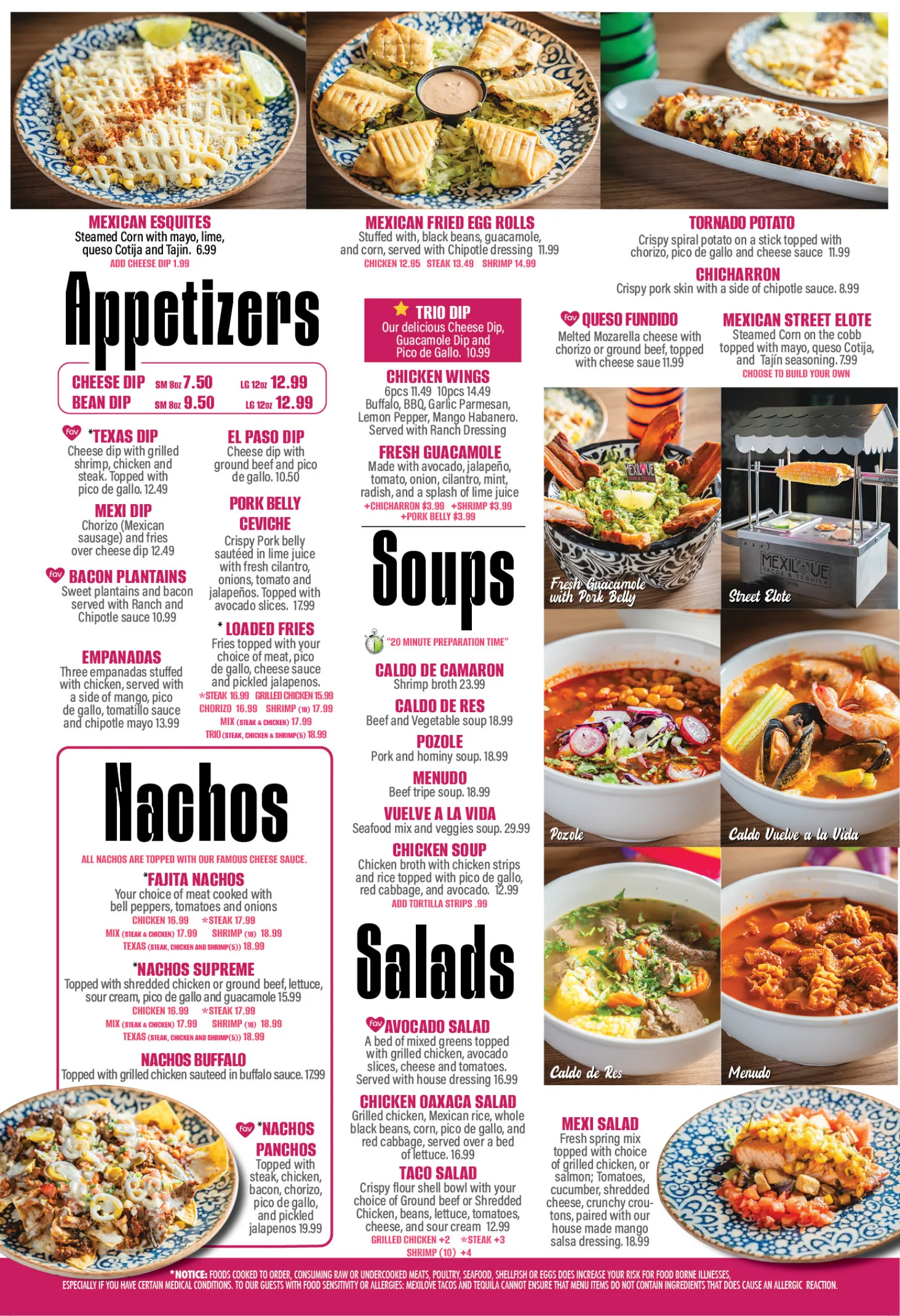 Mexilove Tacos & Tequila menu, page 2