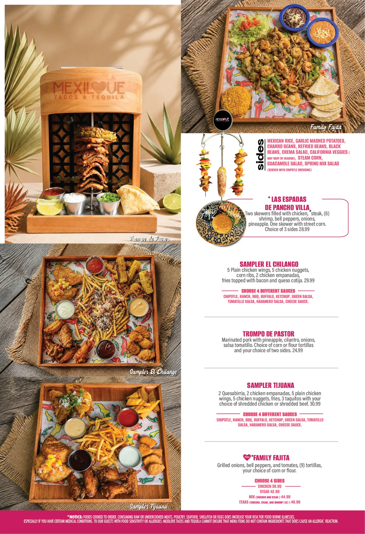 Mexilove Tacos & Tequila menu, page 3