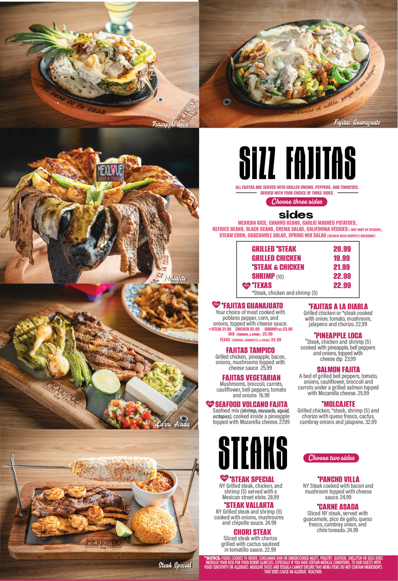Mexilove Tacos & Tequila menu, page 6